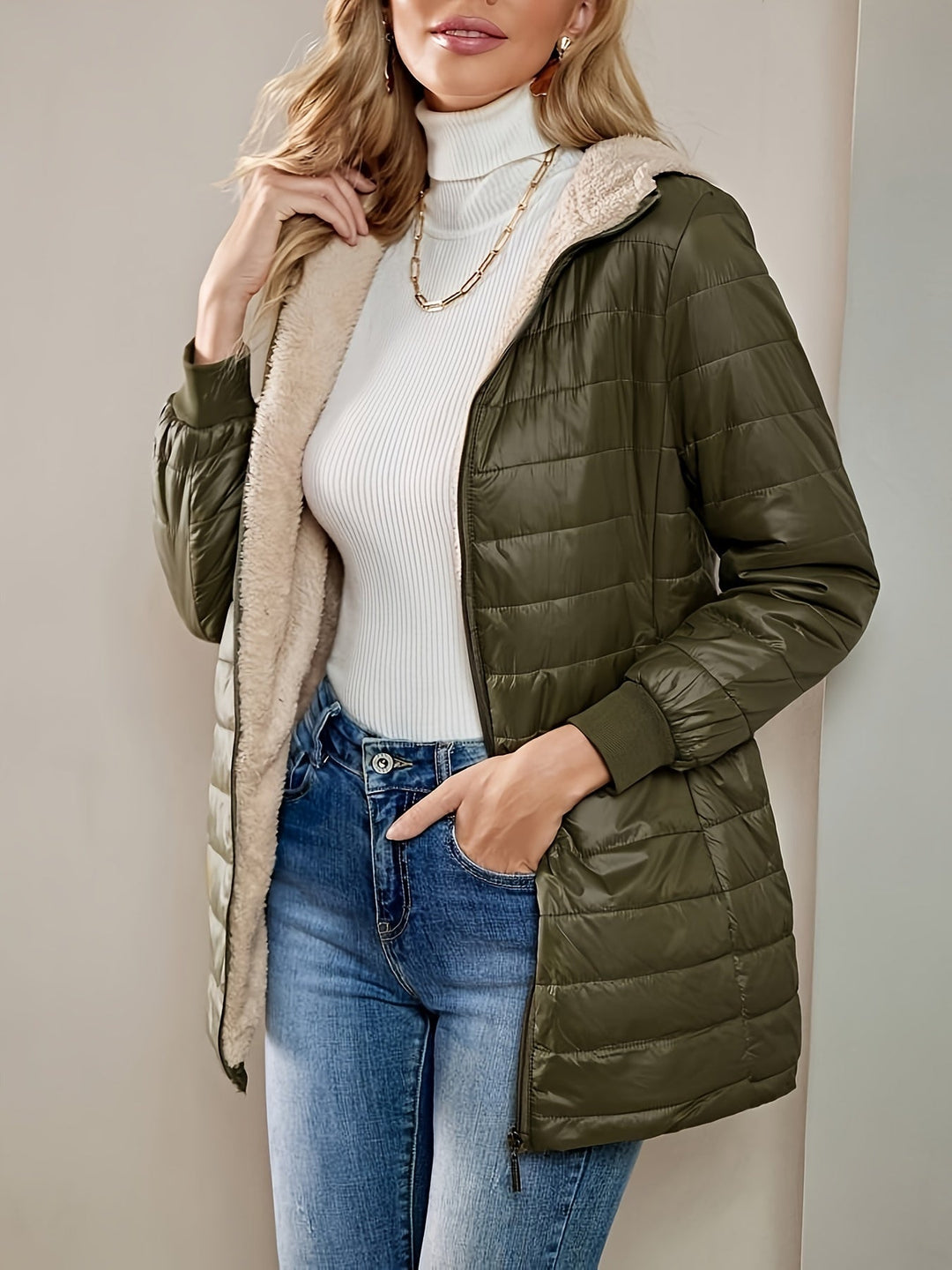 Leonie | Casual-Damenmantel lang geschnitten für Alltag