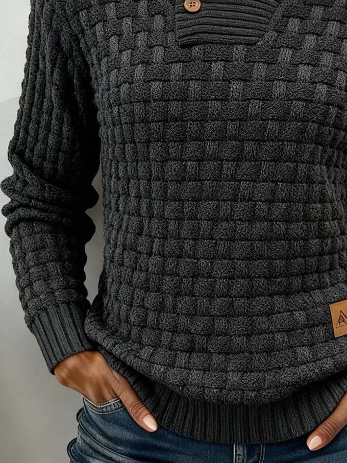 Dina | Casual Damenpullover schlicht mit markantem Kragen