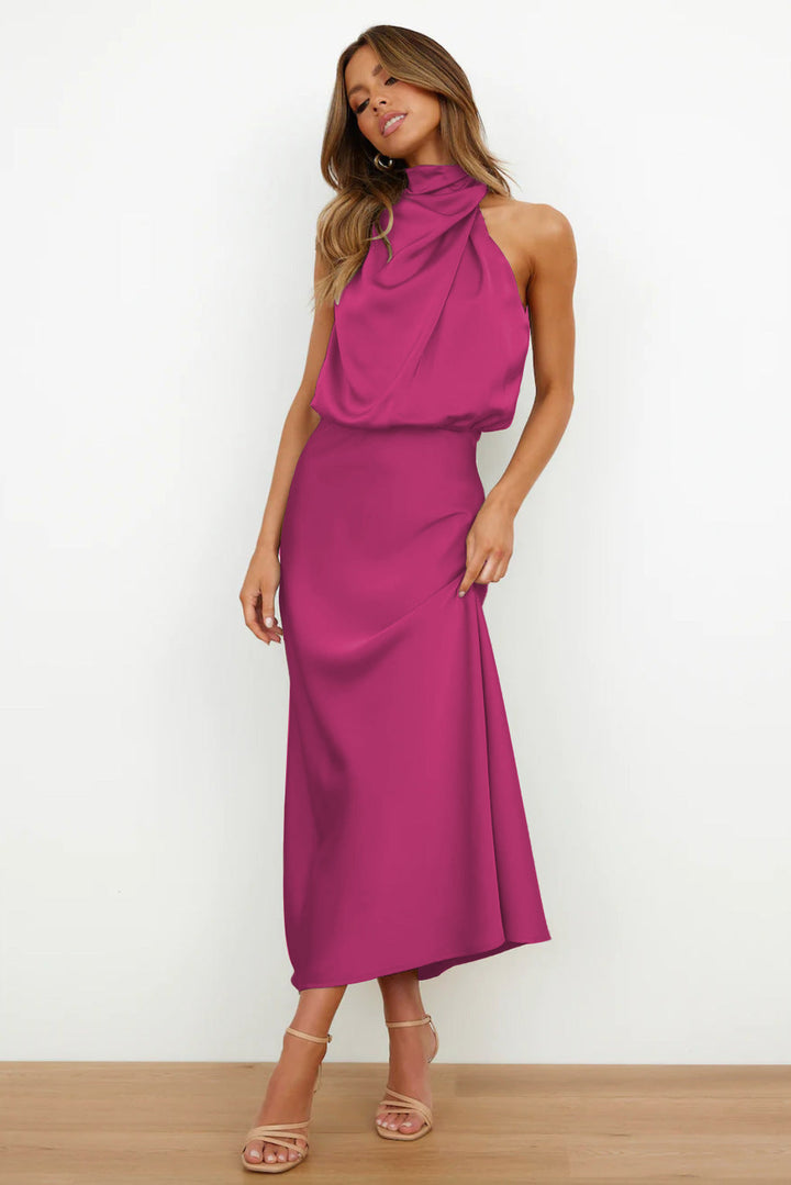 Verona | Elegantes langes Satinkleid mit Glanz