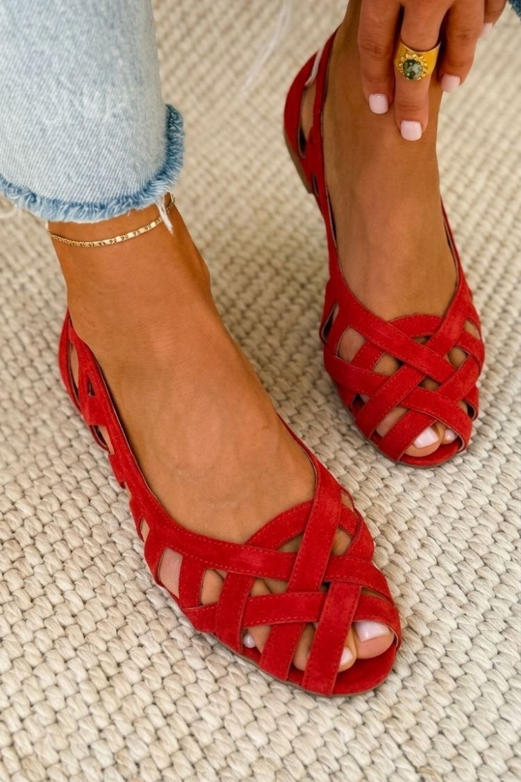 Lina | Flache Geflochtene Sandalen Damen Chic