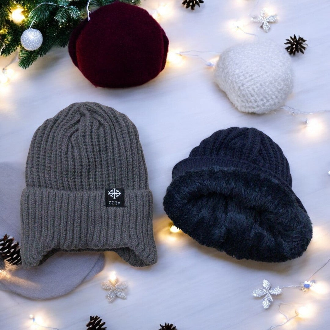Arne | Thermostrickmütze mit Ohrenschützern für Winterwanderungen