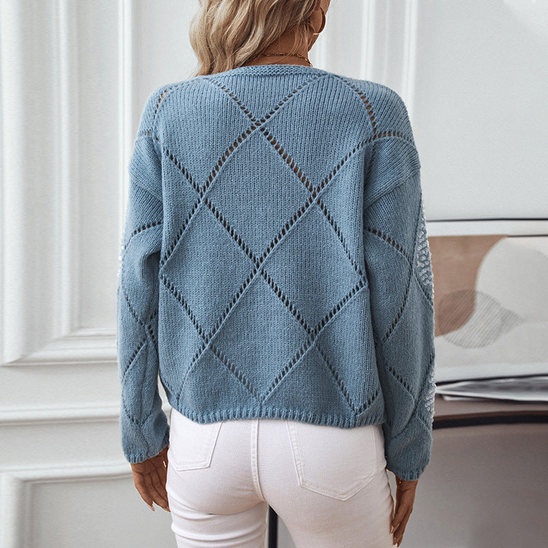 Noa | Hohlstrickpullover mit glänzenden Pailletten-Details