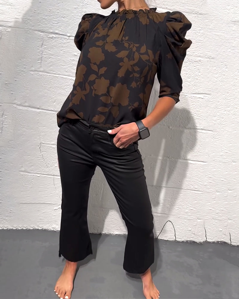 Amelie | Damen Bluse stilvoll Puffärmel & Rüschen modern