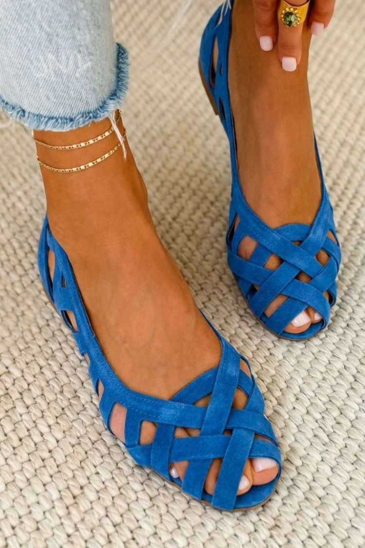 Lina | Flache Geflochtene Sandalen Damen Chic
