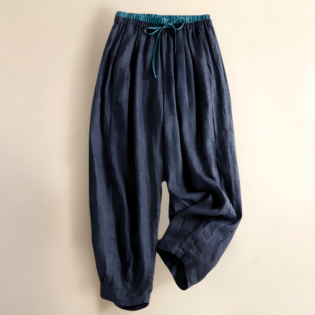 Amalia | Leinenhose Damen in elegantem Blauton