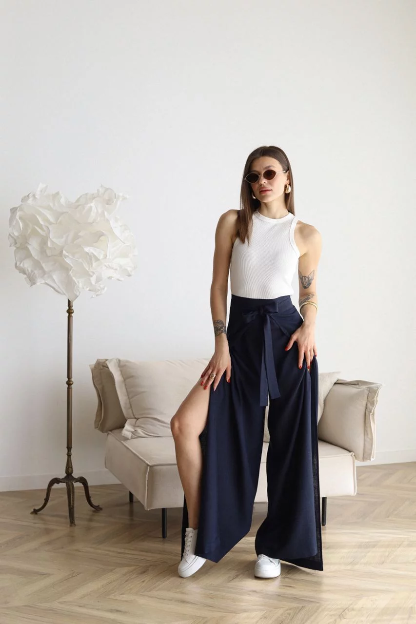 Aria | Leinenhosen mit weitem Schnitt