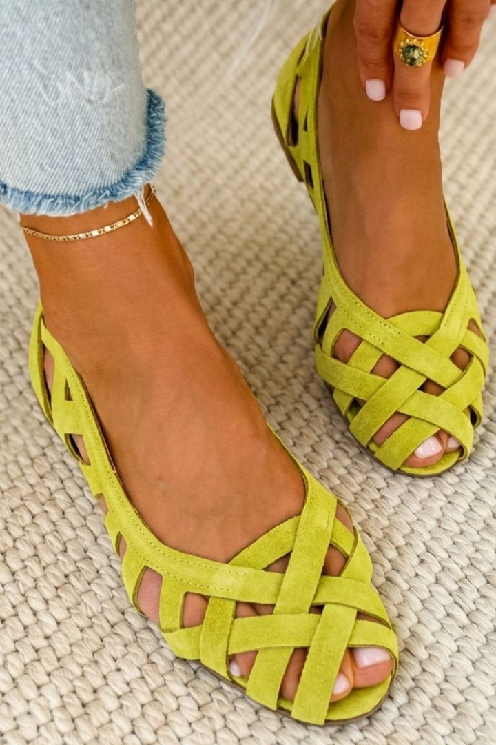 Lina | Flache Geflochtene Sandalen Damen Chic