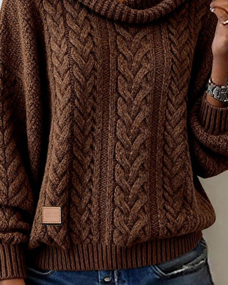 Elisa | Gedrehter Damen Strickpullover in Uni