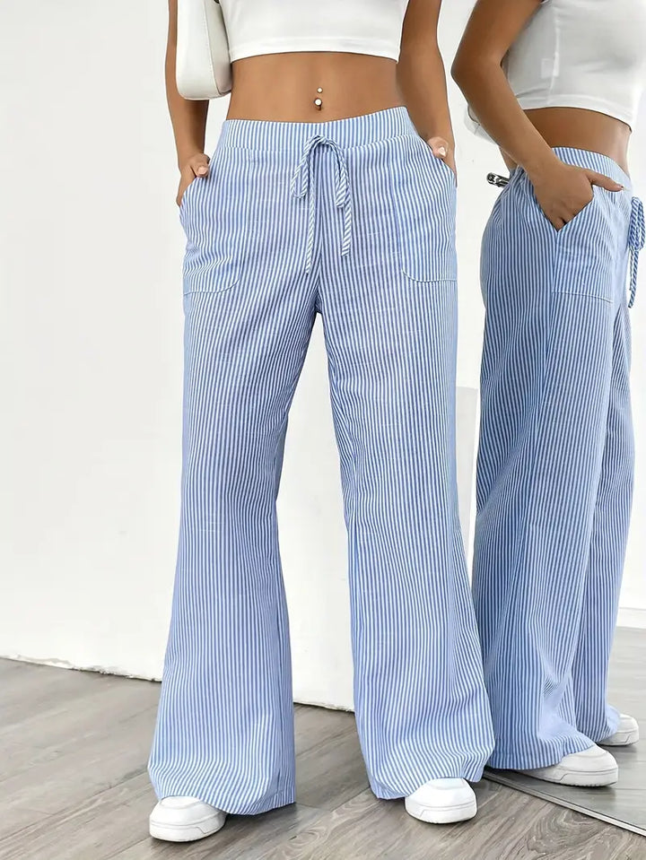 Alina | Elegante gestreifte Hose mit Taschen