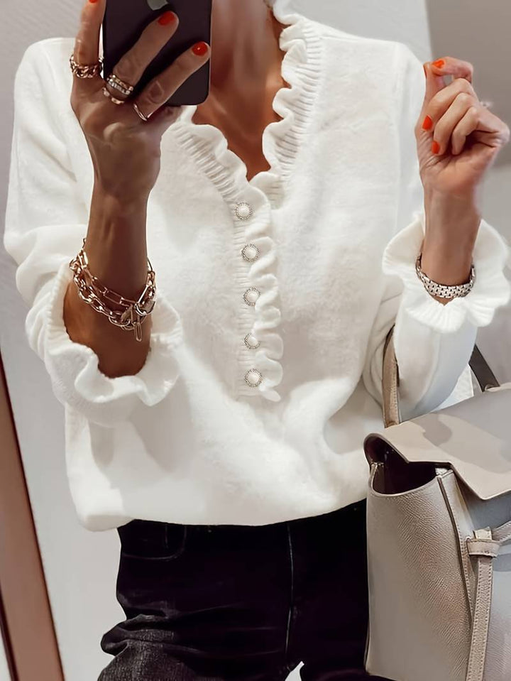 Elena | V-Ausschnitt Pullover in Feinstrick