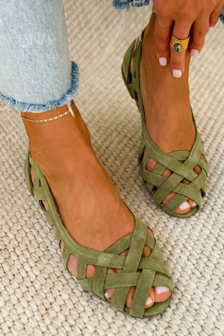Lina | Flache Geflochtene Sandalen Damen Chic