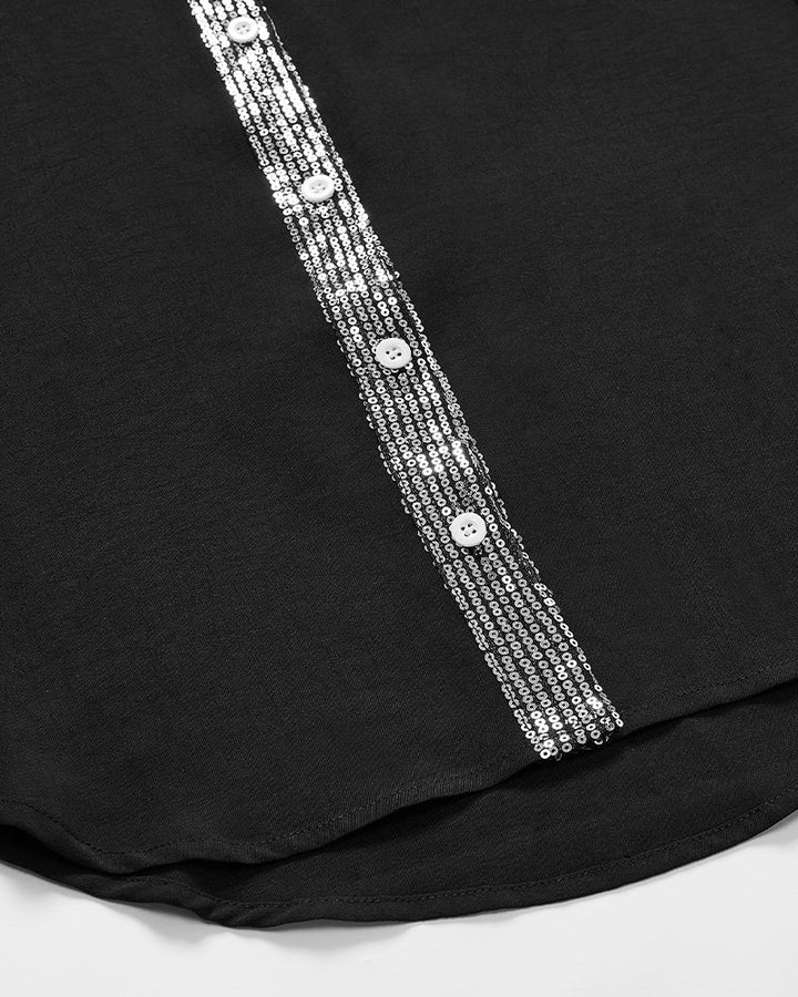 Lea | Damen Casual Top elegant mit glitzernden Pailletten