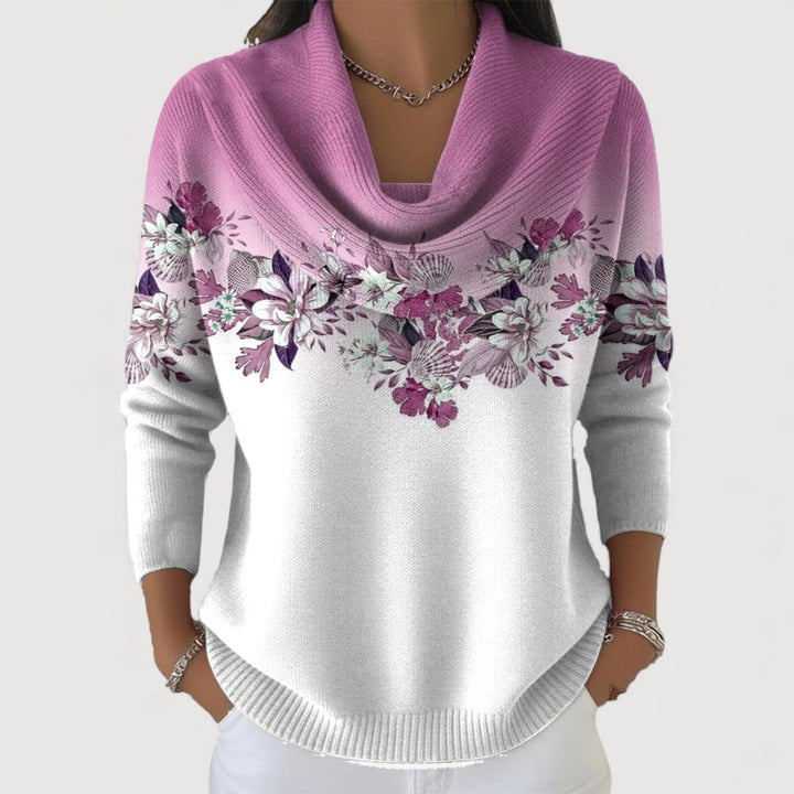Lena | Damen Pullover mit Blumen stilvoll & zeitlos