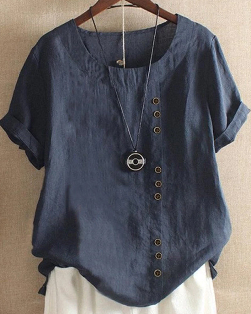 Amalia | Solid T-Shirt mit kurzen Ärmeln für den Sommer