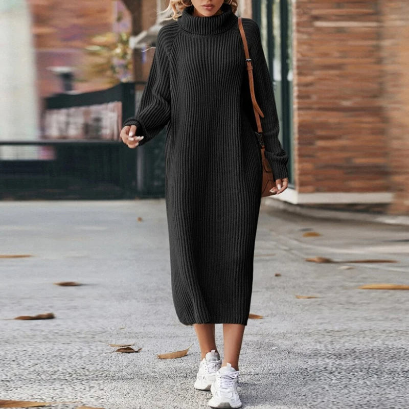 Dina | Langes Strickkleid Damen modern & stilvoll tragbar