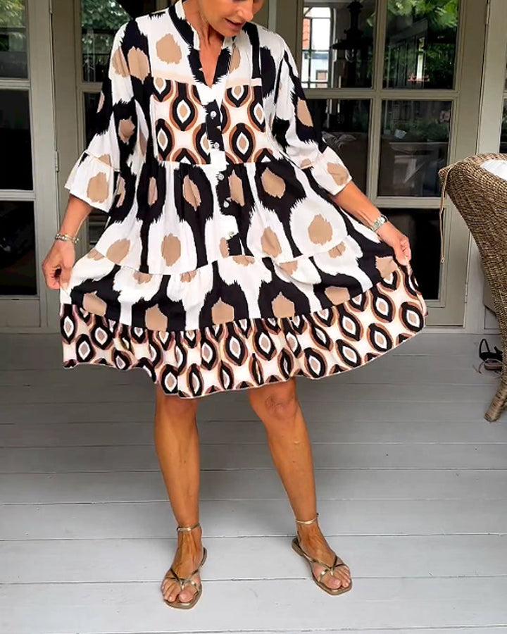 Karen | Bedrucktes Kleid mit floralen und modernen Mustern