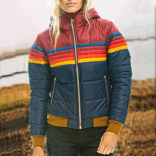 Carla | Retro-Parka mit Kapuze und Kunstfellbesatz