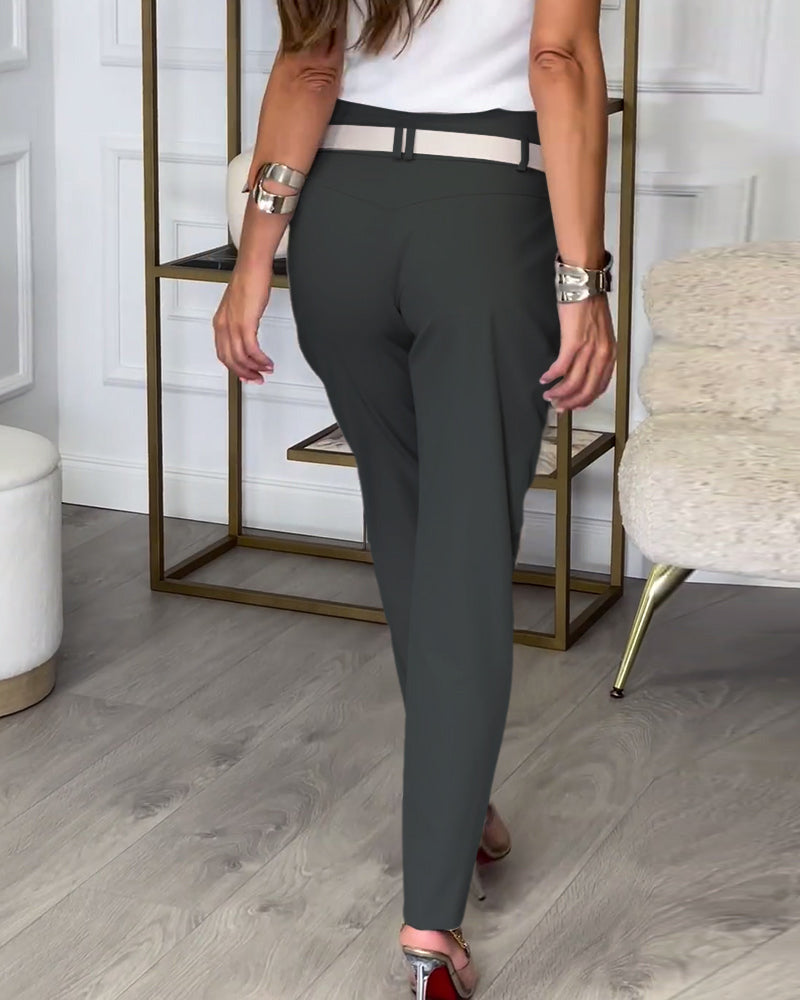 Mila | Hose mit modischem Gürtel und weitem Bein
