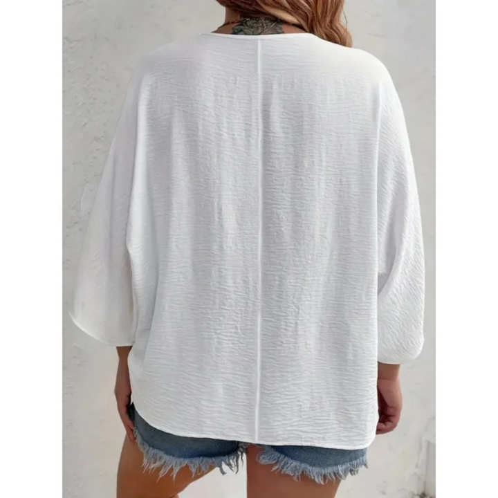 Isabella | Damen V-Ring-Top mit feinem Knopf-Detail