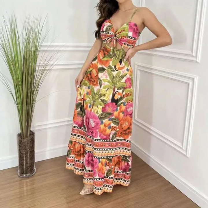 Noor | Langes Kleid mit zartem Blumenmuster