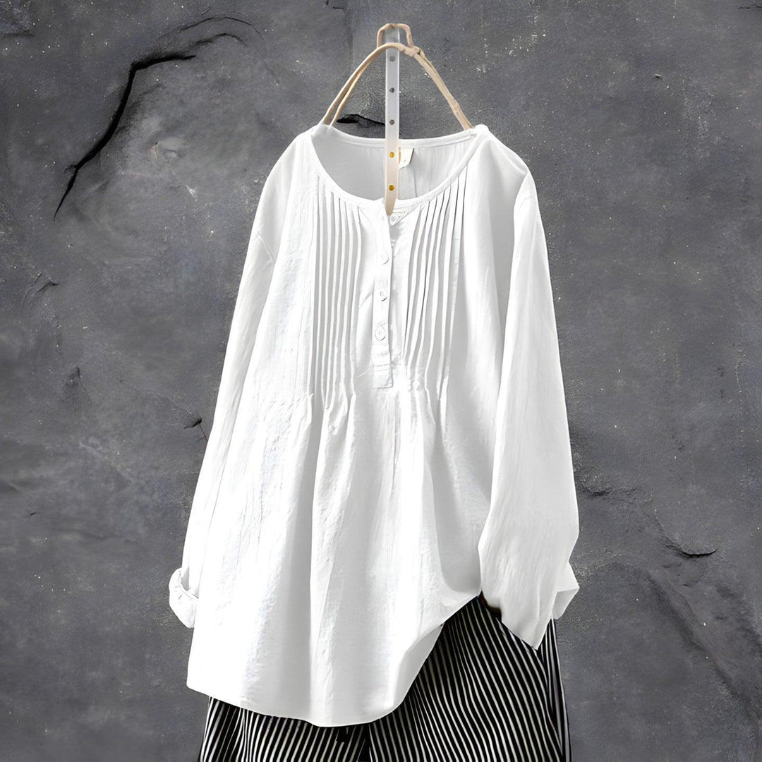 Eline | Elegante Faltenbluse mit stilvollen Details