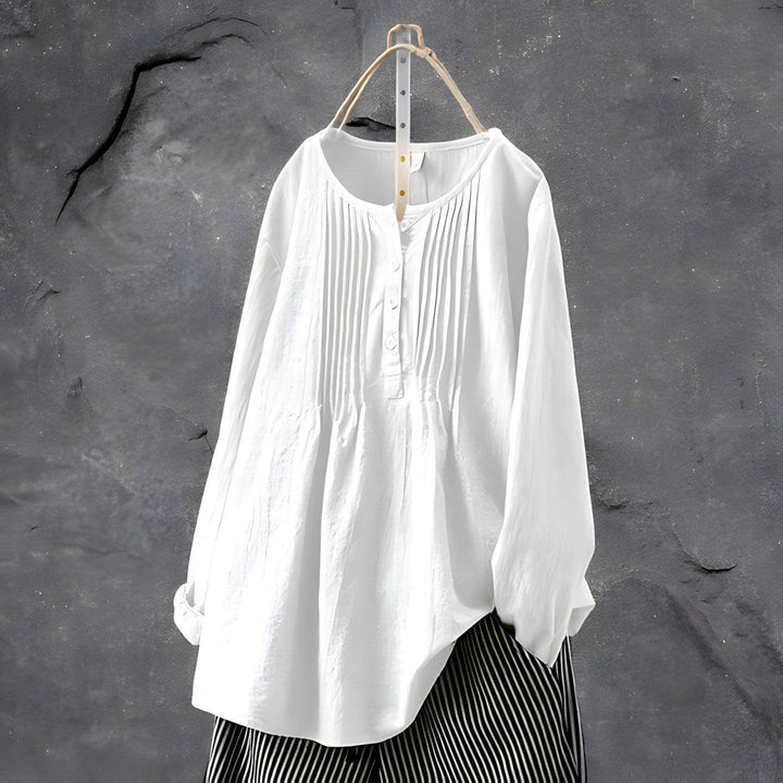 Eline | Elegante Faltenbluse mit stilvollen Details