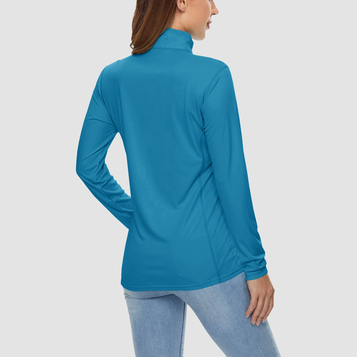 Damen Half Zip Quick Dry Shirt UPF 50+ für Sport und Freizeit