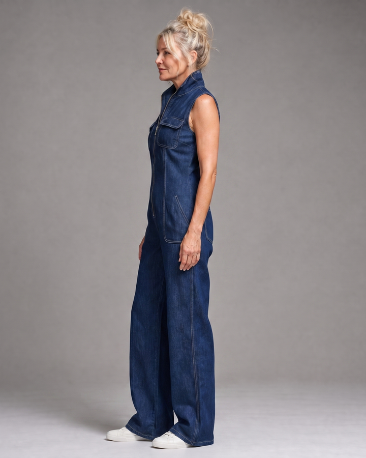 Mia | Eleganter Denim Jumpsuit Damen Chic