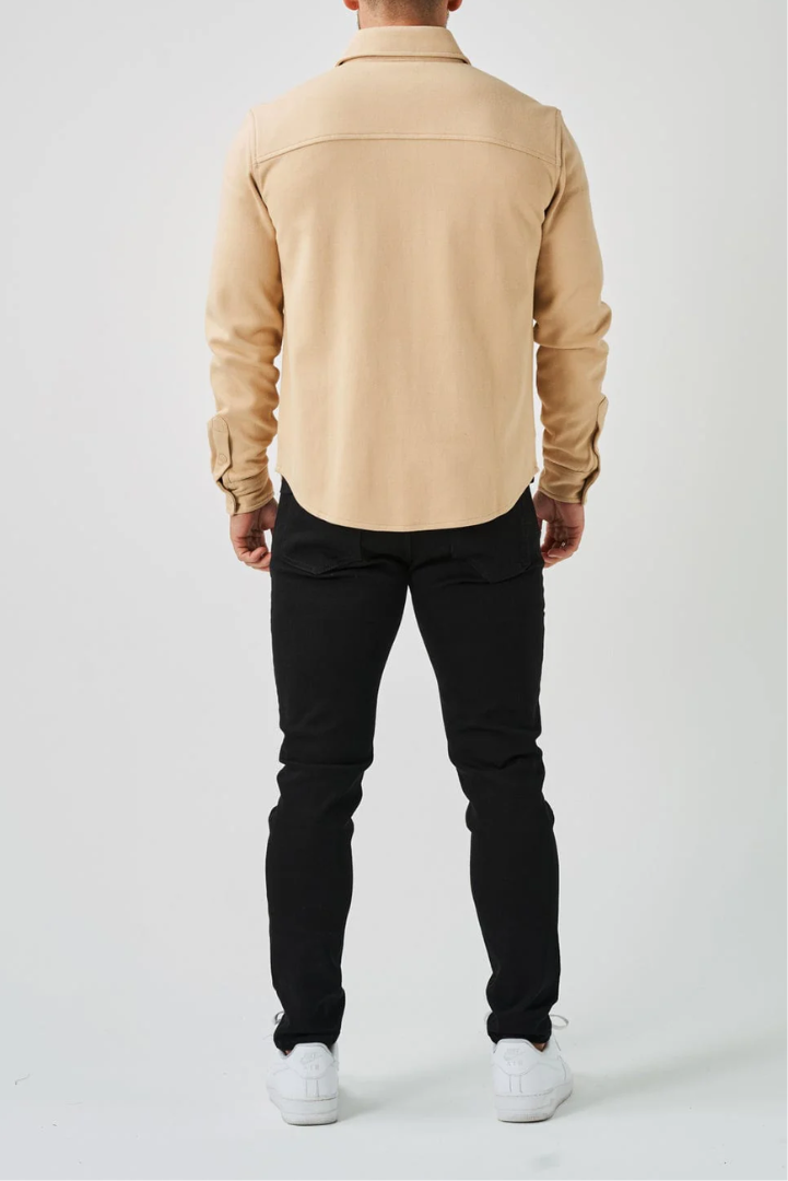 Couture | Beige Überhemd aus Baumwolle für Herren