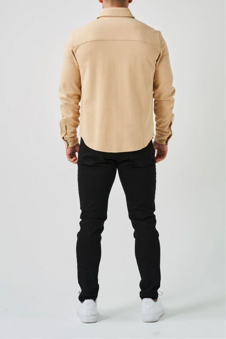 Couture | Beige Überhemd aus Baumwolle für Herren