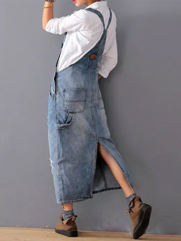 Rosie | Denim-Latzhosen-Kleid im lässigen Stil