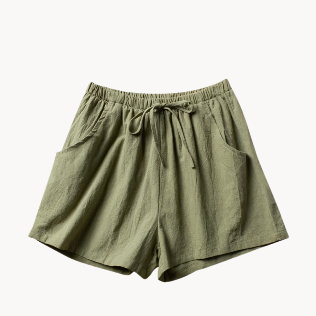 Elara | Leinen Shorts mit schrägen Taschen