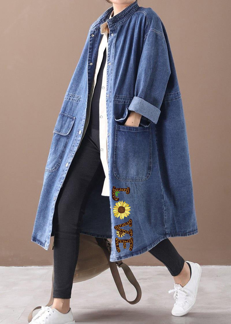 French Denim | Mantel in Plus Size mit Kordelzug und Stehkragen