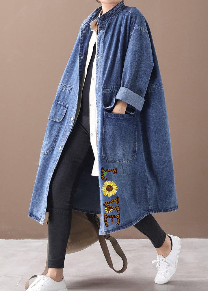 French Denim | Mantel in Plus Size mit Kordelzug und Stehkragen