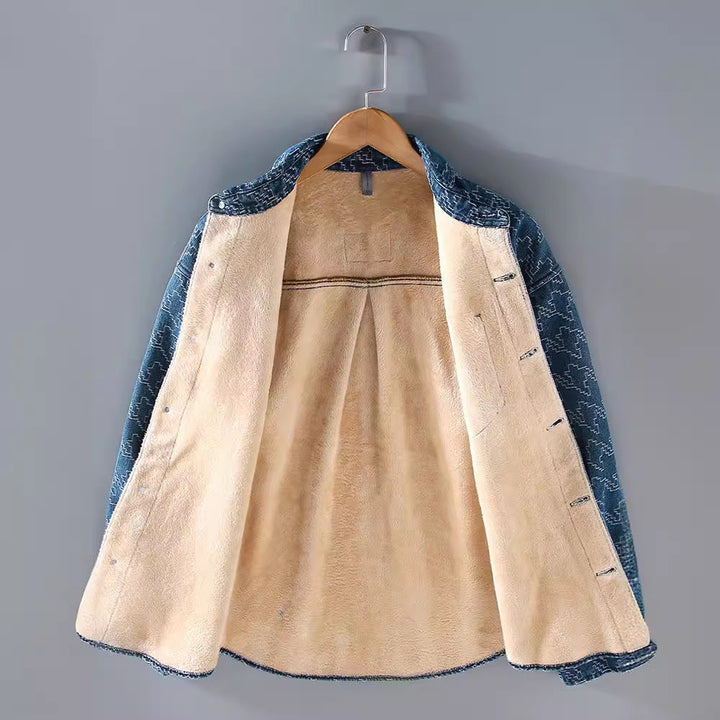 Friedhelm | Gemusterte Jeansjacke im modernen Stil
