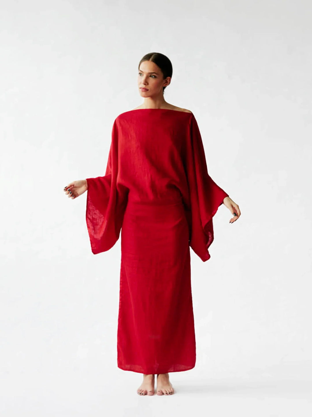 Marjon | Luftiges Leinen-Kimono-Kleid