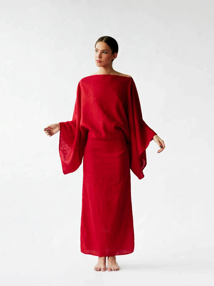 Marjon | Luftiges Leinen-Kimono-Kleid