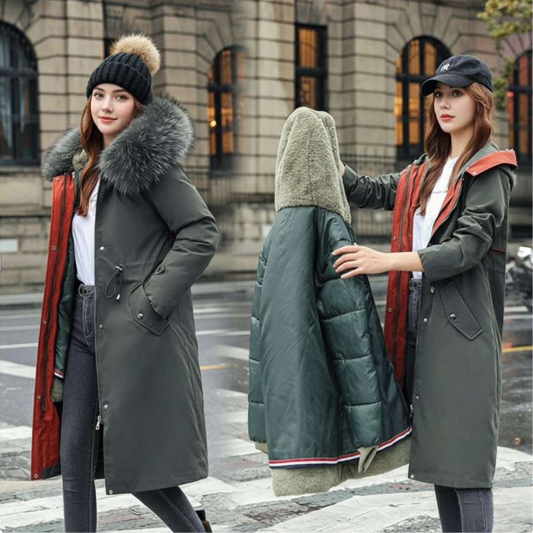 Isabelle | Damenjacke für Winter mit Kapuze und Pelz