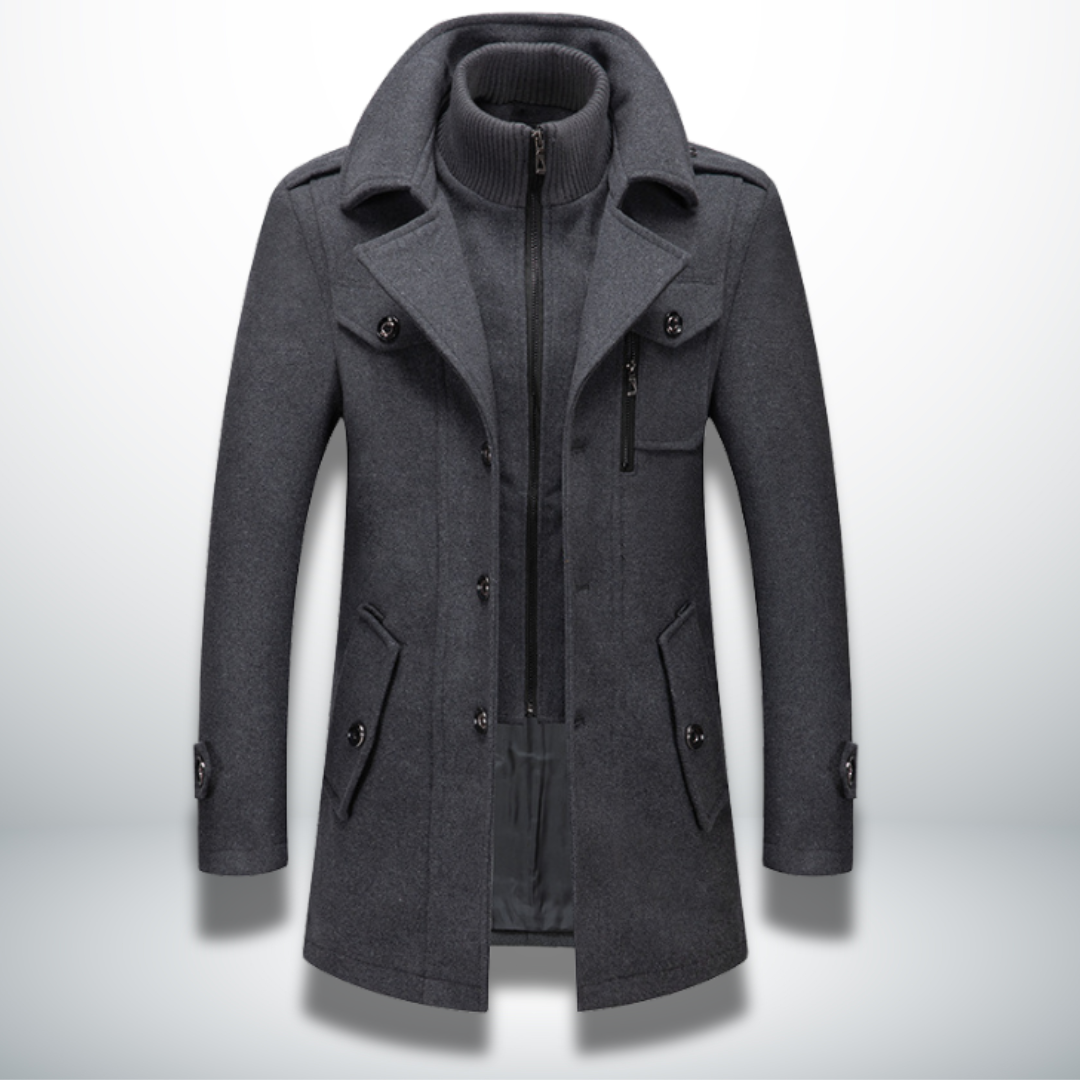 Alessio | Warmer Herrenmantel mit feiner Textur