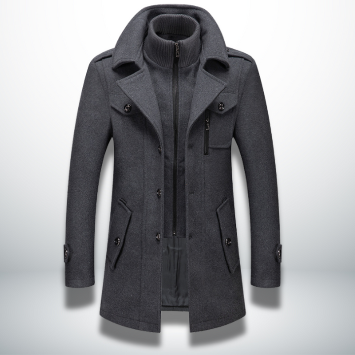 Alessio | Warmer Herrenmantel mit feiner Textur