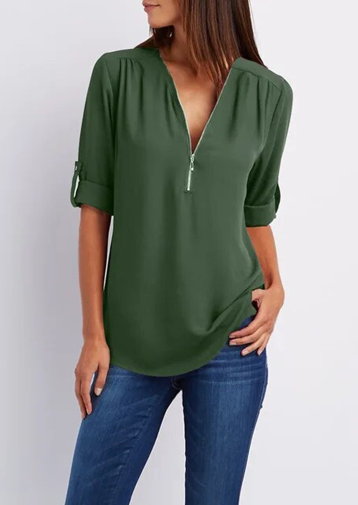 Kassidy Bluse mit Reissverschluss und elegantem Schnitt