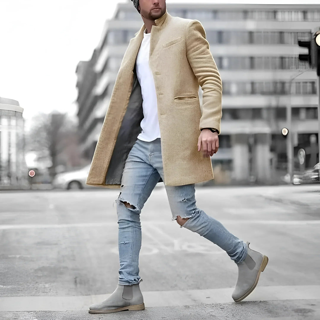 Theo | Langer Wollmantel mit edlem, klassischen Stil