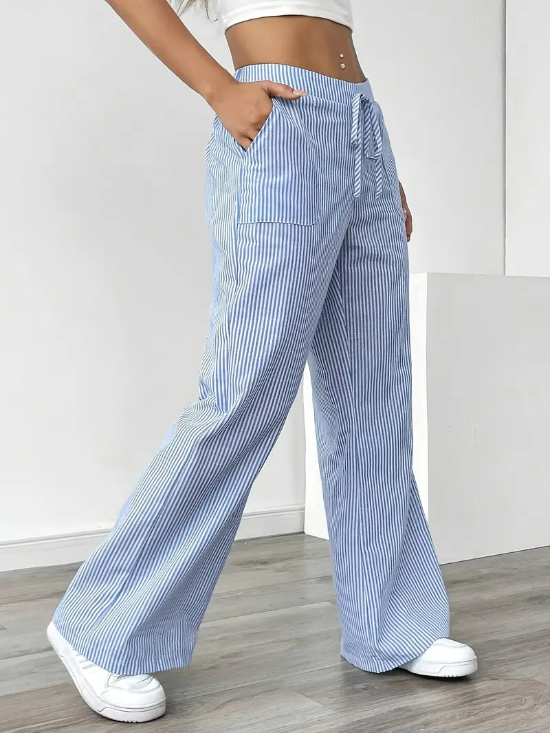 Alina | Elegante gestreifte Hose mit Taschen