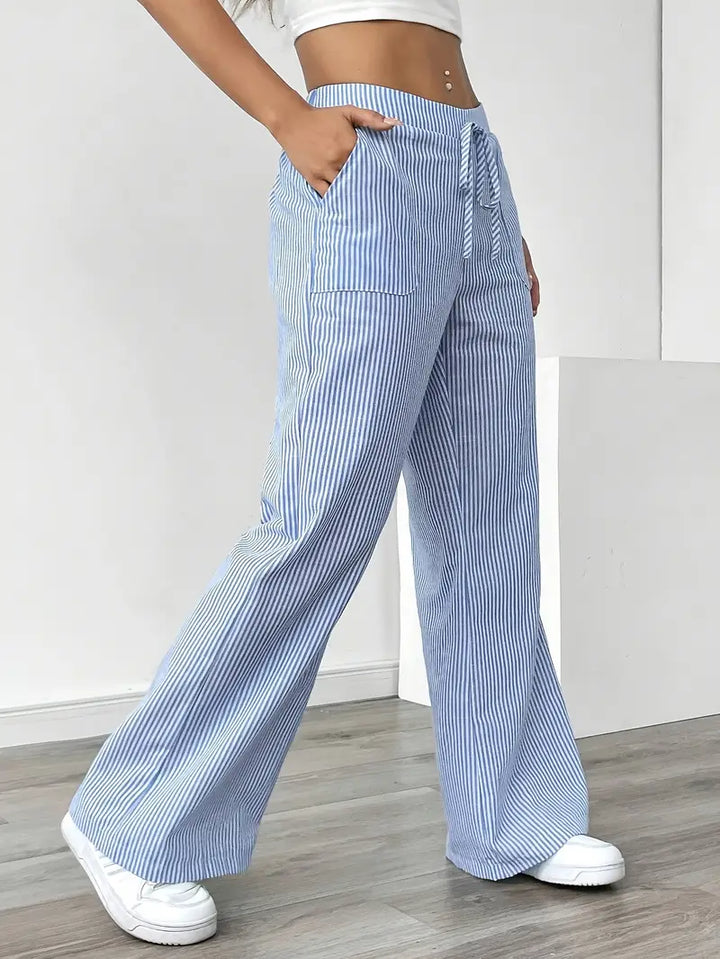 Alina | Elegante gestreifte Hose mit Taschen