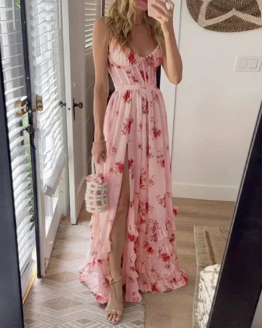 Sofia | Stilvolles Romantisches Blumenkleid