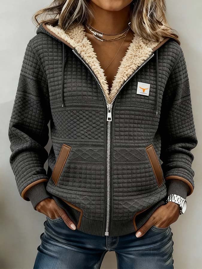 Alina | Casual Jacke Damen mit Patchwork und Farbblockdesign