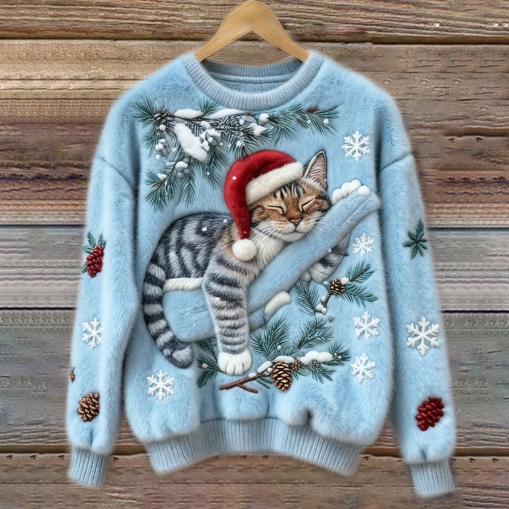Lea | Warm gefütterter Katzenpullover für Damen