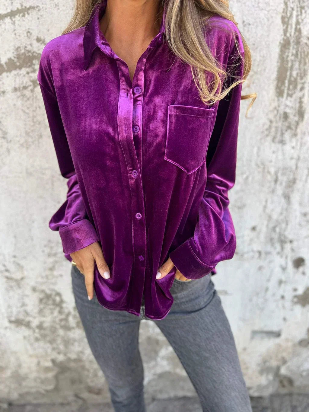 Ella | Samtbluse mit edler Optik für stilvolle Anlässe