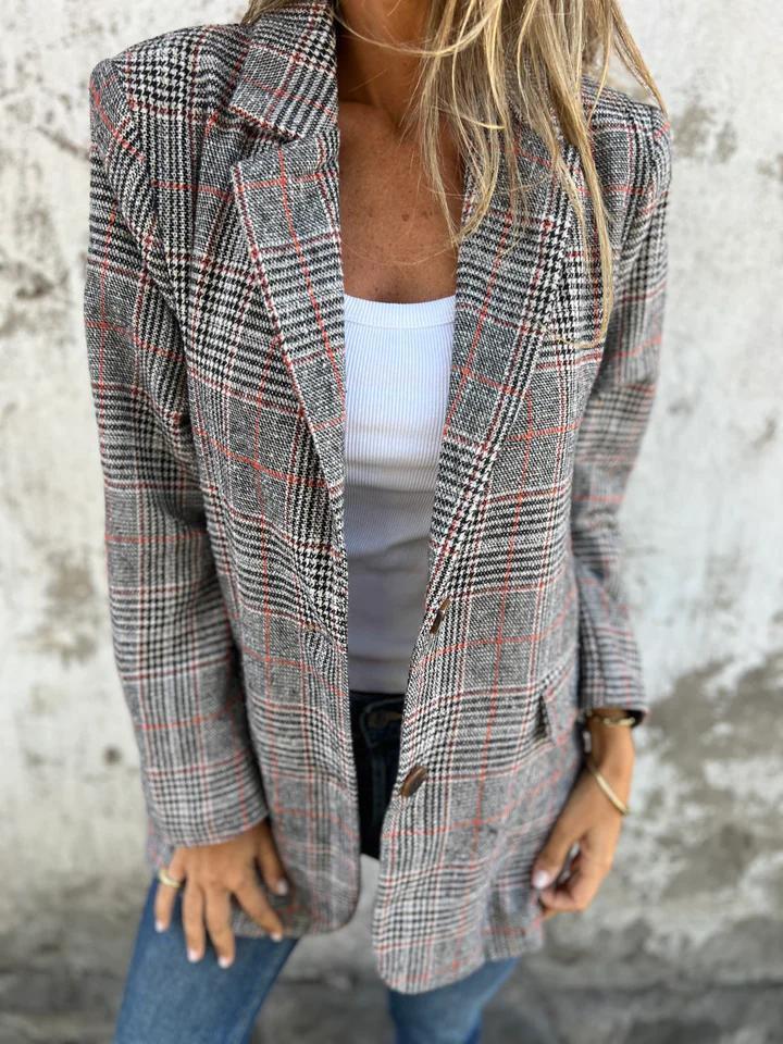 Juliette | Eleganter Damenblazer mit klassischem Hahnentrittmuster