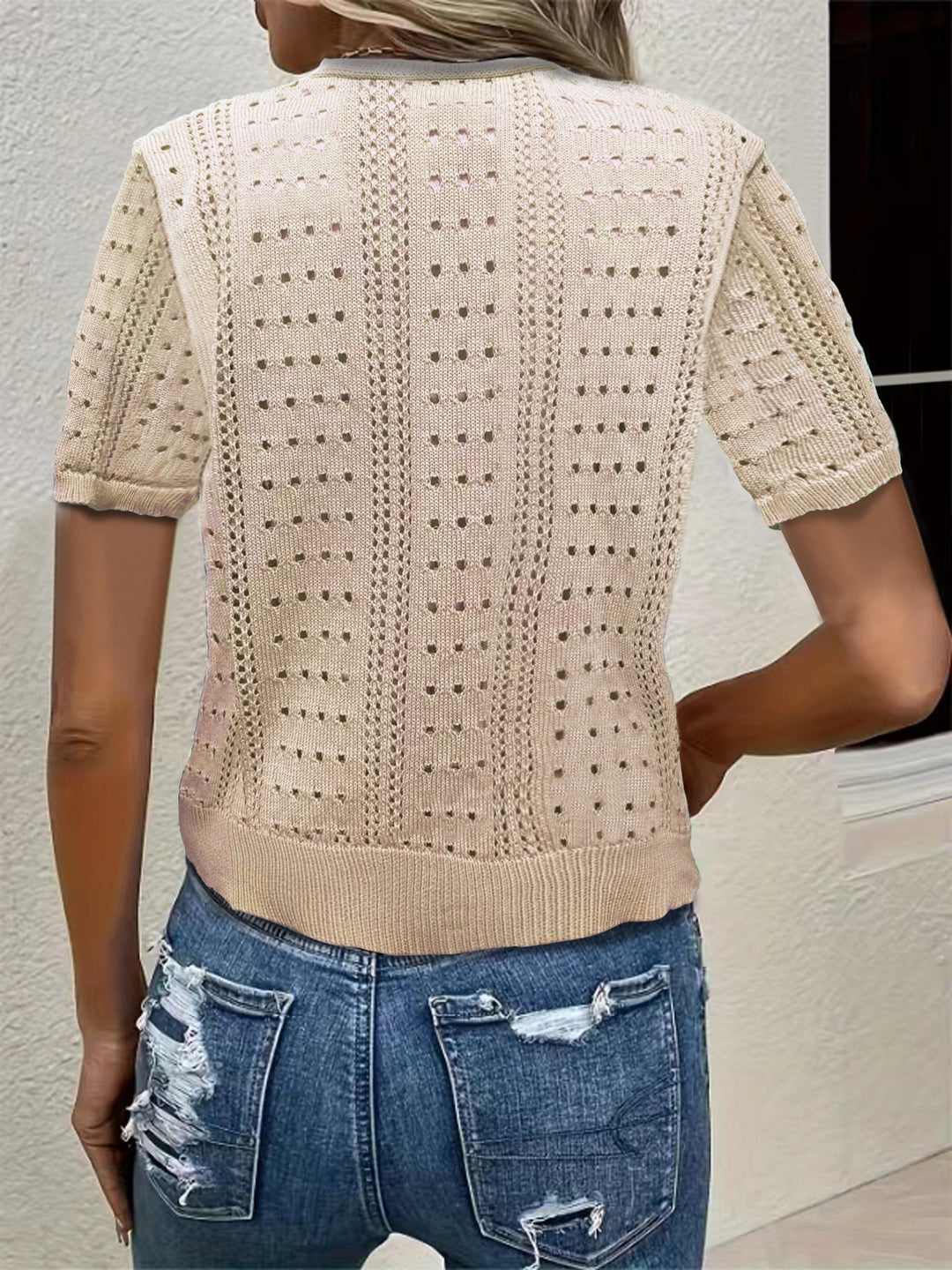 Livia | Strickcardigan mit V-Ausschnitt Kurzarm